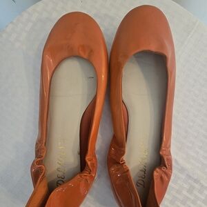 Delman Orange Ballet Flats